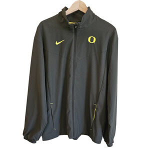 Nike Men’s Jacket Oregon Ducks Windbreaker Full Zip Mesh Lined Grey Large